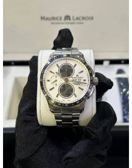 MAURICE LACROIX PONTOS S CHRONOGRAPH REF PT6038 SSL2H-130-A PANDA DIAL 43MM AUTOMATIC WATCH