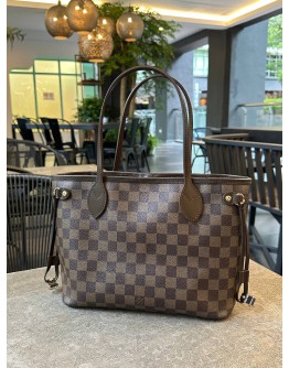 LOUIS VUITTON PM NEVERFULL IN DAMIER EBENE CANVAS