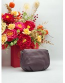 MARC JACOBS NATASHA MINI CROSSBODY BAG IN DARK PURPLE PEBBLED LEATHER