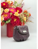 MARC JACOBS NATASHA MINI CROSSBODY BAG IN DARK PURPLE PEBBLED LEATHER
