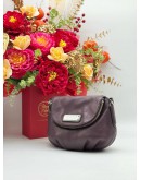 MARC JACOBS NATASHA MINI CROSSBODY BAG IN DARK PURPLE PEBBLED LEATHER