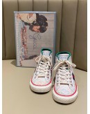 GUCCI FLORAL TENNIS HIGH-TOP SNEAKERS