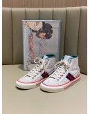 GUCCI FLORAL TENNIS HIGH-TOP SNEAKERS