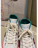GUCCI FLORAL TENNIS HIGH-TOP SNEAKERS