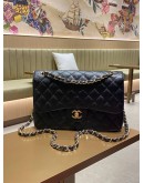 CHANEL JUMBO CLASSIC DOUBLE FLAP BLACK CAVIAR LEATHER GHW