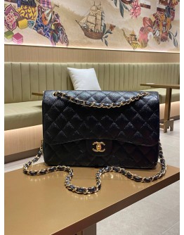 CHANEL JUMBO CLASSIC DOUBLE FLAP BLACK CAVIAR LEATHER GHW
