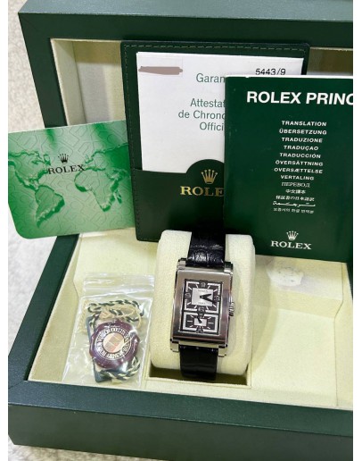 ROLEX CELLINI PRINCE REF 5443/9 18K 750 WHITE GOLD 28MM X 47MM MANUAL WINDING WATCH