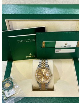 ROLEX DATEJUST JUBILEE 36 REF 126233 HALF 18K 750 YELLOW GOLD CHAMPAGNE DIAL 36MM AUTOMATIC WATCH