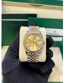 ROLEX DATEJUST JUBILEE 36 REF 126233 HALF 18K 750 YELLOW GOLD CHAMPAGNE DIAL 36MM AUTOMATIC WATCH