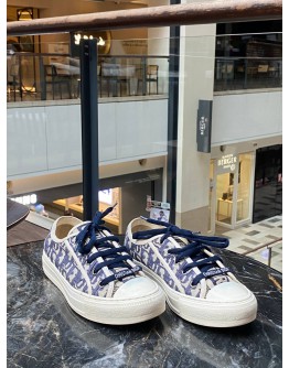 CHRISTIAN DIOR WALK’N’DIOR SNEAKERS IN BLUE DIOR OBLIQUE EMBROIDERED CANVAS