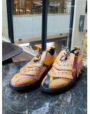 CHRISTIAN DIOR LIMITED EDITION MULTI-ABSTRACT FRINGE GOLD SHOES