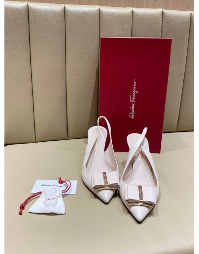 SALVATORE FERRAGAMO VARA BOW SLINGBACK PUMPS.