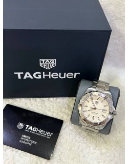 TAG HEUER AQUARACER REF WAY1111 WHITE DIAL 40.5MM QUARTZ WATCH