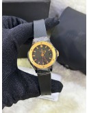 HUBLOT CLASSIC FUSION LADY 18K 750 ROSE GOLD CERAMIC 33MM QUARTZ WATCH