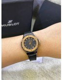 HUBLOT CLASSIC FUSION LADY 18K 750 ROSE GOLD CERAMIC 33MM QUARTZ WATCH