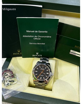 ROLEX MILGAUSS REF 116400 ORANGE DISK DIAL 40MM AUTOMATIC WATCH