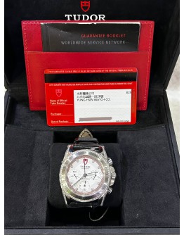 TUDOR CLASSIC FACTORY DIAMOND PANDA DIAL REF 20310 41MM AUTOMATIC WATCH