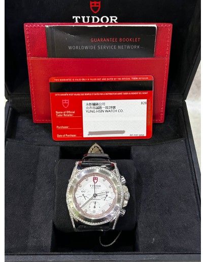 TUDOR CLASSIC FACTORY DIAMOND PANDA DIAL REF 20310 41MM AUTOMATIC WATCH