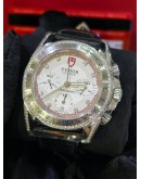 TUDOR CLASSIC FACTORY DIAMOND PANDA DIAL REF 20310 41MM AUTOMATIC WATCH
