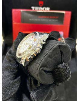 TUDOR CLASSIC FACTORY DIAMOND PANDA DIAL REF 20310 41MM AUTOMATIC WATCH
