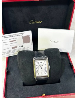 CARTIER TANK MUST XL REF WSTA0040 WHITE DIAL 41MM X 31MM AUTOMATIC WATCH