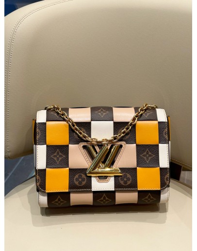 LOUIS VUITTON TWIST MM IN DAMIER CHECK MONOGRAM CANVAS & LEATHER  