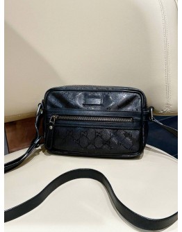 GUCCI BLACK GG IMPRIME CROSSBODY BAG