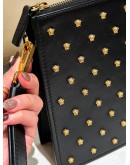 VERSACE MEDUSA STUDDED STONES LEATHER CLUTCH  
