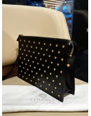 VERSACE MEDUSA STUDDED STONES LEATHER CLUTCH  
