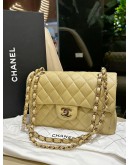 CHANEL CLASSIC SMALL FLAP IN PASTEL YELLOW CAVIAR LEATHER & LIGHT GOLD HARDWARE