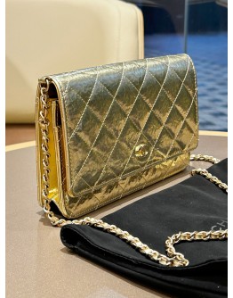 CHANEL CLASSIC WOC IN METALLIC GOLD CALF LEATHER ON GOLD HARDWARE