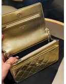 CHANEL CLASSIC WOC IN METALLIC GOLD CALF LEATHER ON GOLD HARDWARE