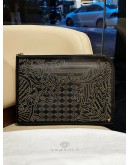 VERSACE STUDDED STONES WITH MEDUSA DOCUMENT LEATHER CLUTCH
