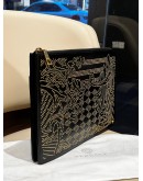 VERSACE STUDDED STONES WITH MEDUSA DOCUMENT LEATHER CLUTCH