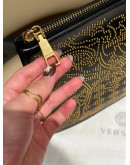 VERSACE STUDDED STONES WITH MEDUSA DOCUMENT LEATHER CLUTCH