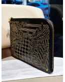 VERSACE STUDDED STONES WITH MEDUSA DOCUMENT LEATHER CLUTCH