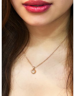 CHOPARD HAPPY DIAMOND NECKLACE IN 750 18K ROSE GOLD