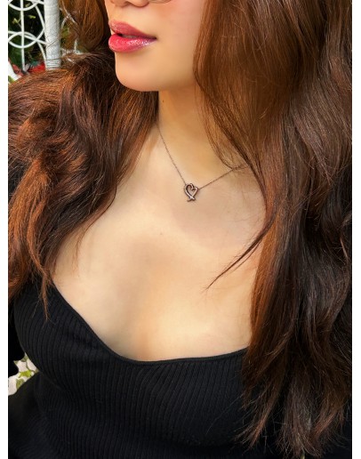 TIFFANY & CO SILVER PALOMA PICASSO RUBBING HEART NECKLACE