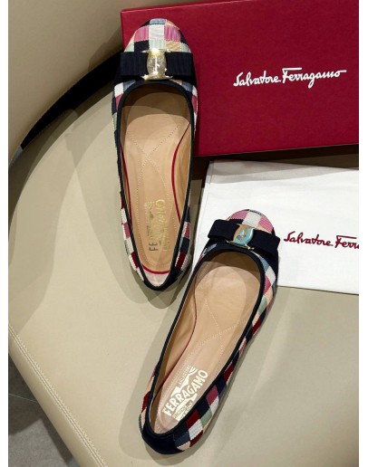 SALVATORE FERRAGAMO PATCHWORK VARINA BALLET FLAT