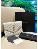 YSL YVES SAINT LAURENT GRAIN DE POUDRE MATELASSE CHEVRON ENVELOPE WRISTLET CLUTCH  