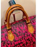 LIMITED SPECIAL SEASONAL EDITION OF LOUIS VUITTON X STEPHEN SPROUSE PINK GRAFFITI MONOGRAM CANVAS SPEEDY 30 