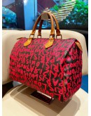 LIMITED SPECIAL SEASONAL EDITION OF LOUIS VUITTON X STEPHEN SPROUSE PINK GRAFFITI MONOGRAM CANVAS SPEEDY 30 