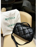 BOTTEGA VENETA CASSETTE PADDED SHOULDER CROSSBODY BAG IN BLACK  