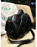 BOTTEGA VENETA CASSETTE PADDED SHOULDER CROSSBODY BAG IN BLACK  
