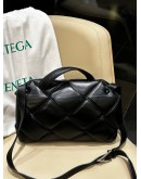 BOTTEGA VENETA CASSETTE PADDED SHOULDER CROSSBODY BAG IN BLACK  