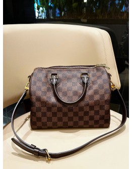 LOUIS VUITTON SPEEDY BANDOULIERE 25 IN BROWN DAMIER EBENE CANVAS