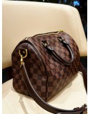 LOUIS VUITTON SPEEDY BANDOULIERE 25 IN BROWN DAMIER EBENE CANVAS