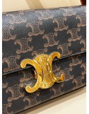 CELINE SHOULDER BAG CLAUDE IN TRIOMPHE CANVAS & CALFSKIN