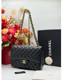 2016 CHANEL CLASSIC JUMBO DOUBLE FLAP SHOULDER BAG IN BLACK CAVIAR LEATHER