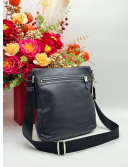COACH MESSENGER BAG IN DARK BLUE PEBBLED LEATHER